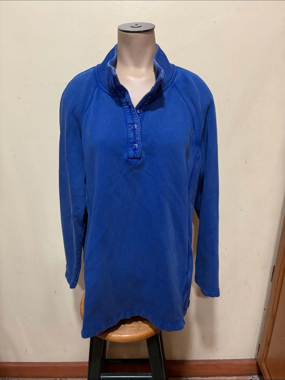 Coldwater Creek Royal Blue Henley Pullover